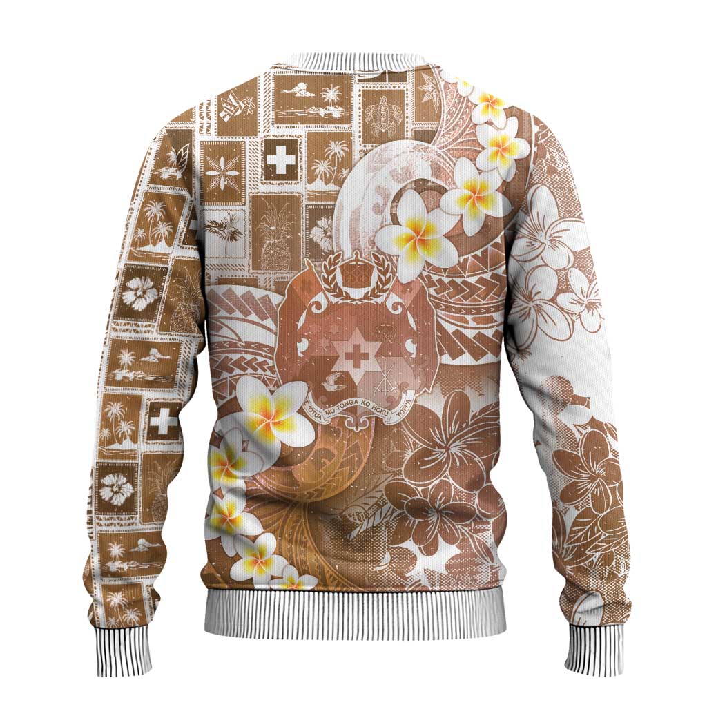 Tonga Christmas Ugly Christmas Sweater Kilisimasi Fiefia Retro Style Brown - Polynesian Pride