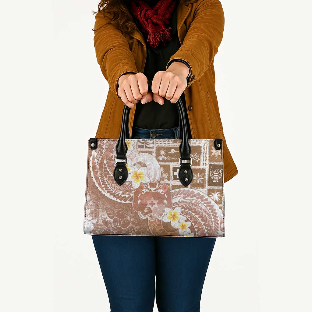 Tonga Christmas Leather Bag Kilisimasi Fiefia Retro Style Brown LT05 - Polynesian Pride