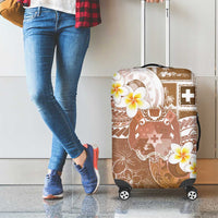 Tonga Christmas Luggage Cover Kilisimasi Fiefia Retro Style Brown - Polynesian Pride