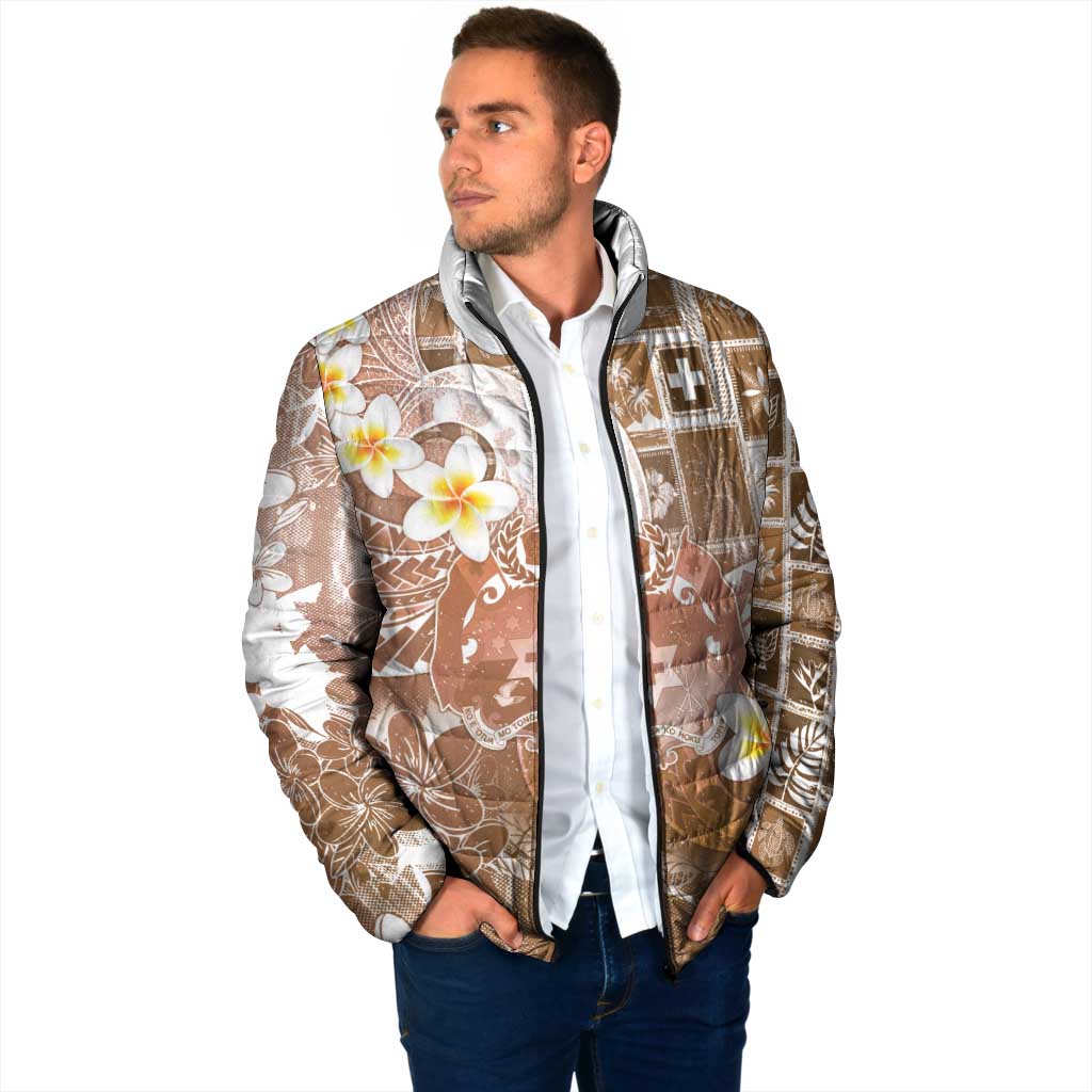 Tonga Christmas Padded Jacket Kilisimasi Fiefia Retro Style Brown - Polynesian Pride