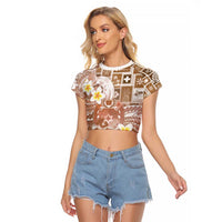 Tonga Christmas Raglan Cropped T Shirt Kilisimasi Fiefia Retro Style Brown - Polynesian Pride
