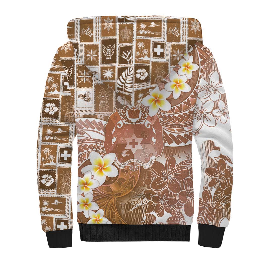 Tonga Christmas Sherpa Hoodie Kilisimasi Fiefia Retro Style Brown LT05 - Polynesian Pride