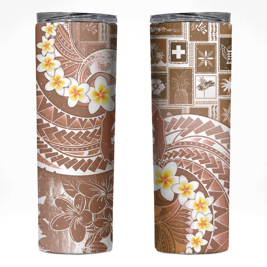 Tonga Christmas Skinny Tumbler Kilisimasi Fiefia Retro Style Brown LT05 Brown - Polynesian Pride