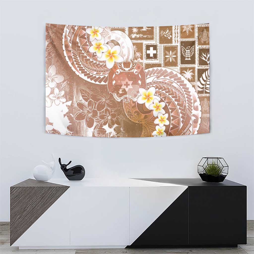 Tonga Christmas Tapestry Kilisimasi Fiefia Retro Style Brown - Polynesian Pride