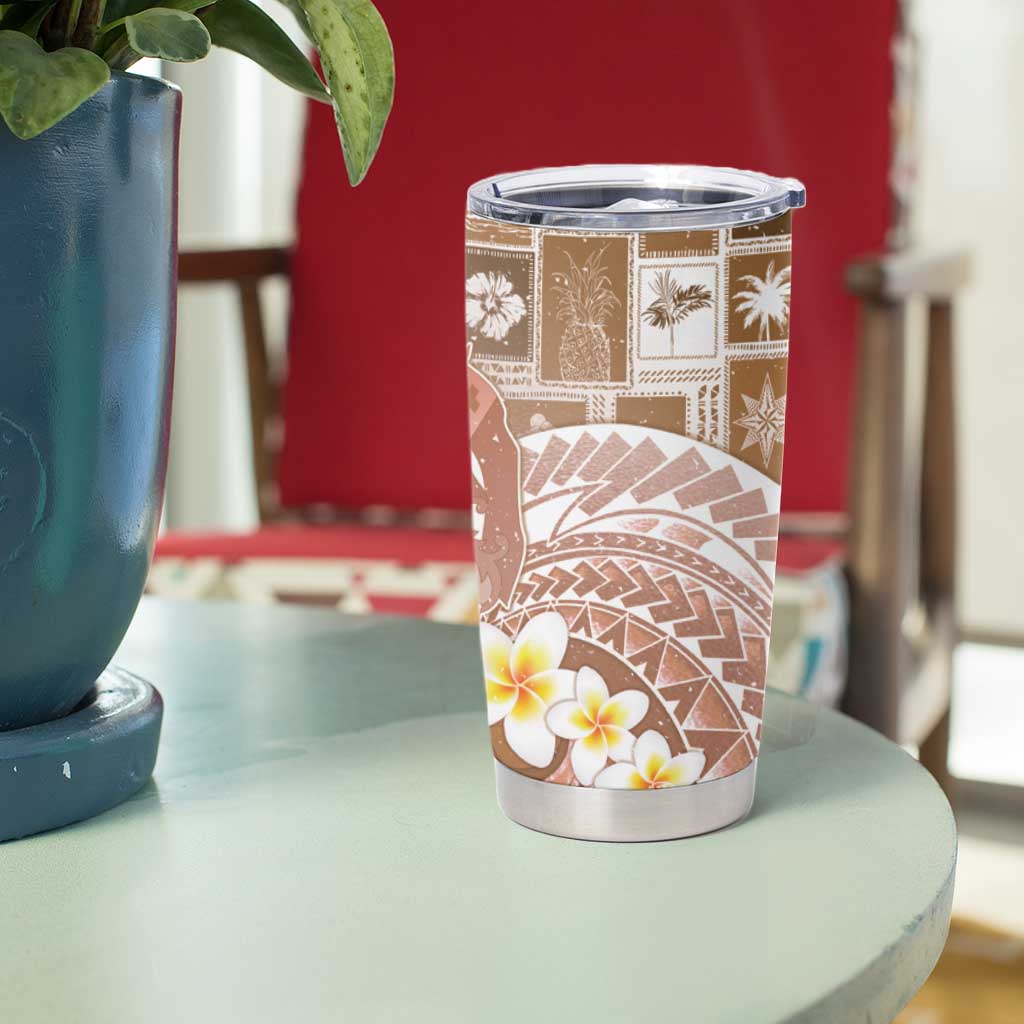 Tonga Christmas Tumbler Cup Kilisimasi Fiefia Retro Style Brown - Polynesian Pride