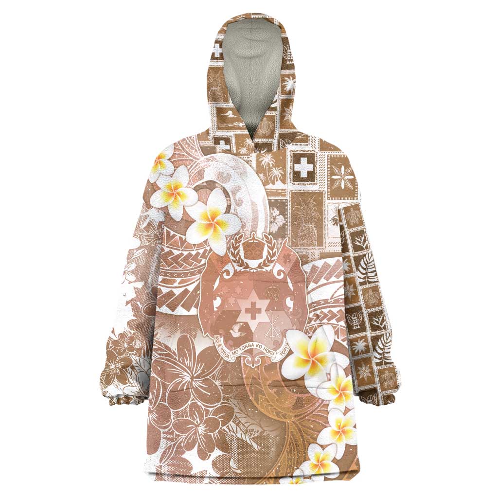 Tonga Christmas Wearable Blanket Hoodie Kilisimasi Fiefia Retro Style Brown LT05 One Size Brown - Polynesian Pride