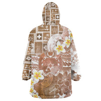 Tonga Christmas Wearable Blanket Hoodie Kilisimasi Fiefia Retro Style Brown LT05 - Polynesian Pride