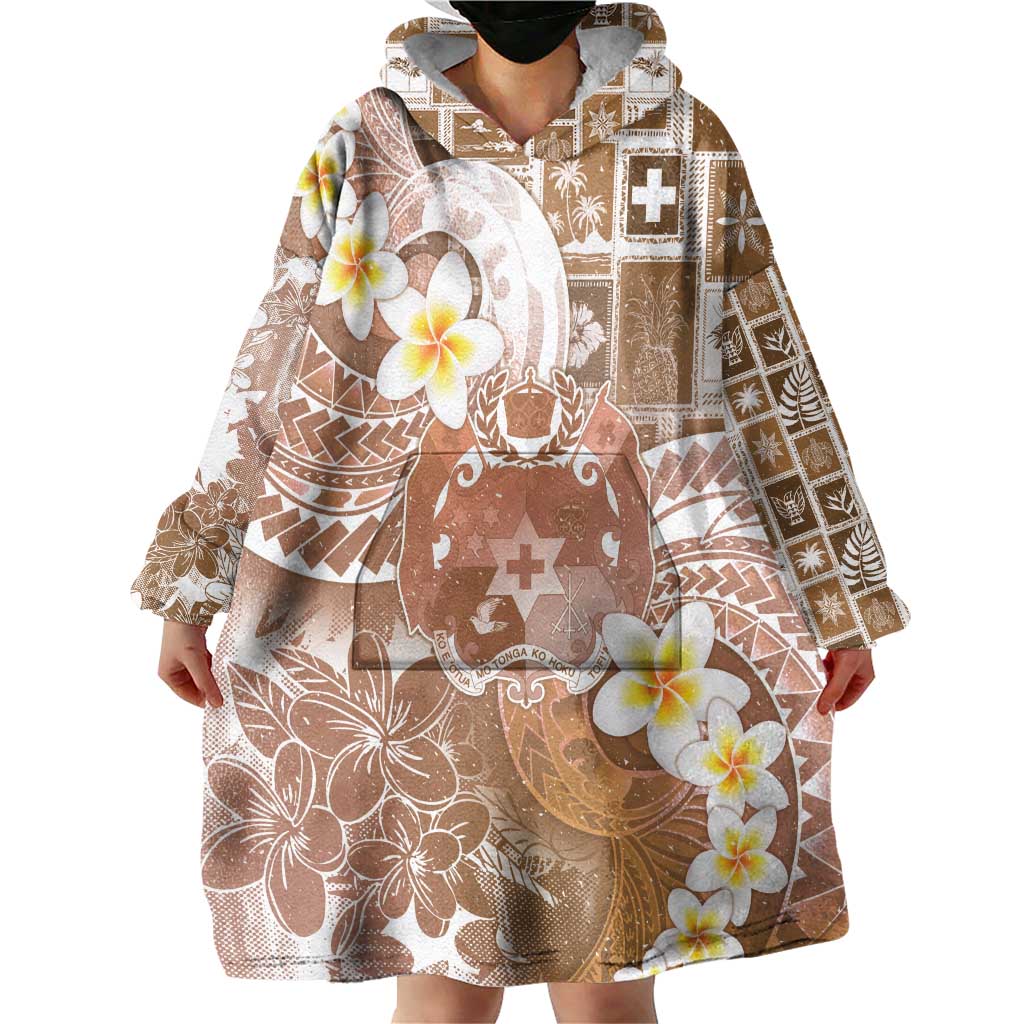 Tonga Christmas Wearable Blanket Hoodie Kilisimasi Fiefia Retro Style Brown LT05 - Polynesian Pride