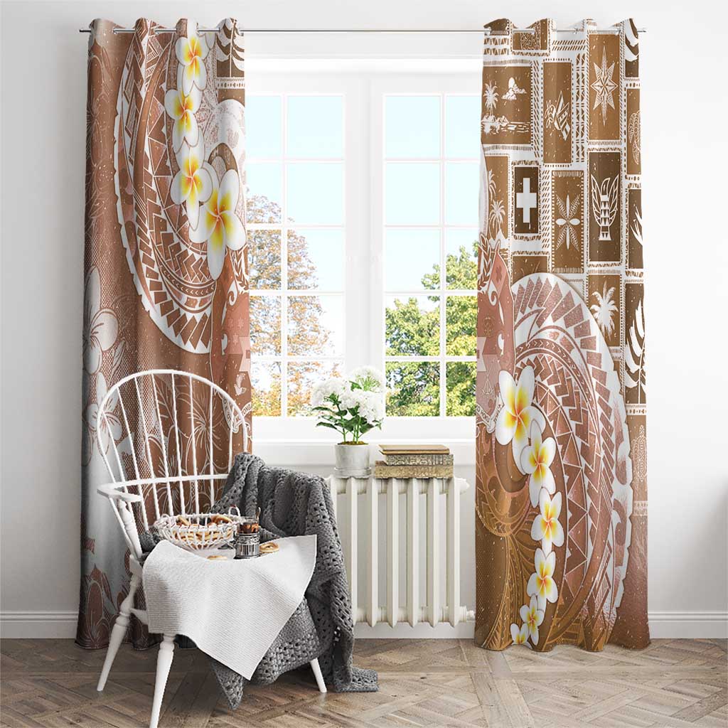 Tonga Christmas Window Curtain Kilisimasi Fiefia Retro Style Brown - Polynesian Pride