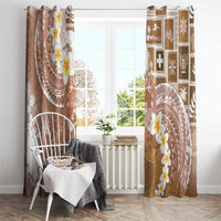 Tonga Christmas Window Curtain Kilisimasi Fiefia Retro Style Brown - Polynesian Pride