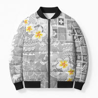 Tonga Christmas Bomber Puffer Jacket Kilisimasi Fiefia Retro Style White LT05 Unisex White - Polynesian Pride