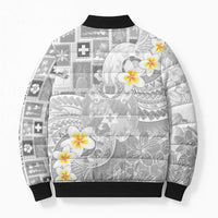 Tonga Christmas Bomber Puffer Jacket Kilisimasi Fiefia Retro Style White LT05 - Polynesian Pride