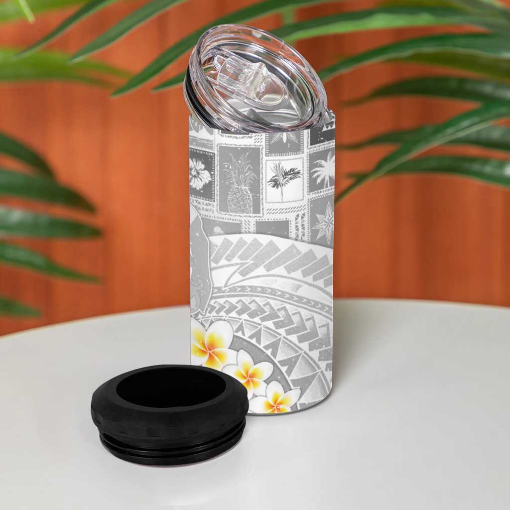 Tonga Christmas 4 in 1 Can Cooler Tumbler Kilisimasi Fiefia Retro Style White LT05 - Polynesian Pride