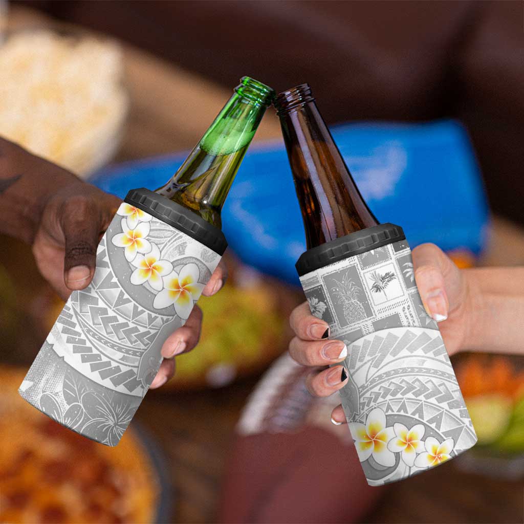 Tonga Christmas 4 in 1 Can Cooler Tumbler Kilisimasi Fiefia Retro Style White LT05 - Polynesian Pride