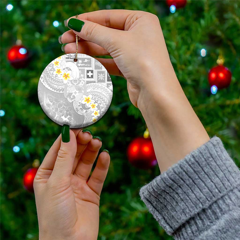 Tonga Christmas Ceramic Ornament Kilisimasi Fiefia Retro Style White - Polynesian Pride