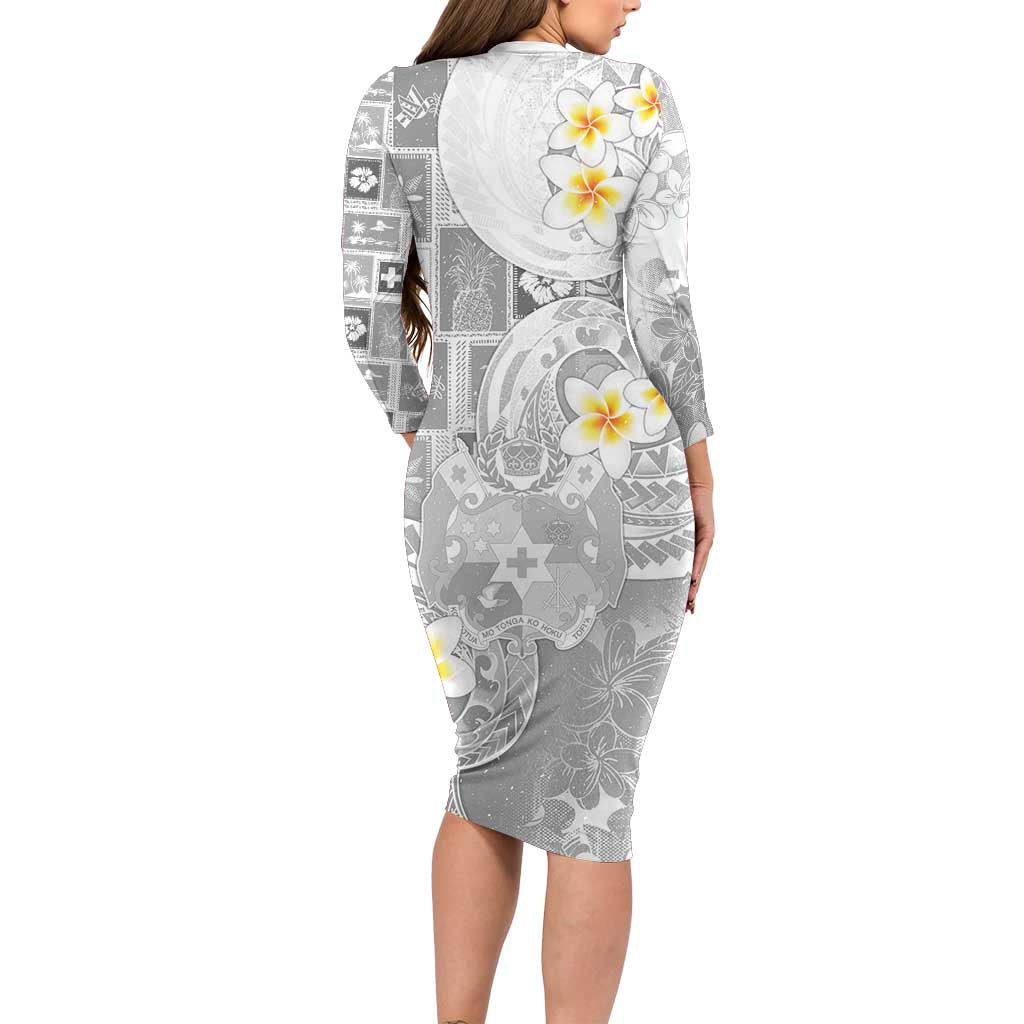 Tonga Christmas Family Matching Long Sleeve Bodycon Dress and Hawaiian Shirt Kilisimasi Fiefia Retro Style White LT05 - Polynesian Pride