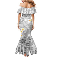 Tonga Christmas Family Matching Mermaid Dress and Hawaiian Shirt Kilisimasi Fiefia Retro Style White LT05 - Polynesian Pride
