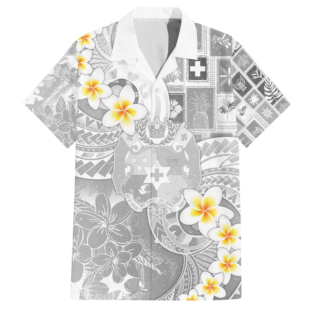 Tonga Christmas Family Matching Off The Shoulder Long Sleeve Dress and Hawaiian Shirt Kilisimasi Fiefia Retro Style White LT05 Dad's Shirt - Short Sleeve White - Polynesian Pride
