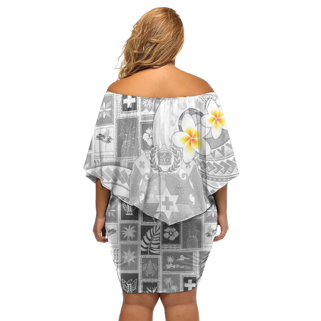 Tonga Christmas Family Matching Off Shoulder Short Dress and Hawaiian Shirt Kilisimasi Fiefia Retro Style White LT05 - Polynesian Pride