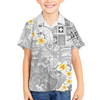 Tonga Christmas Family Matching Puletasi and Hawaiian Shirt Kilisimasi Fiefia Retro Style White LT05 Son's Shirt White - Polynesian Pride