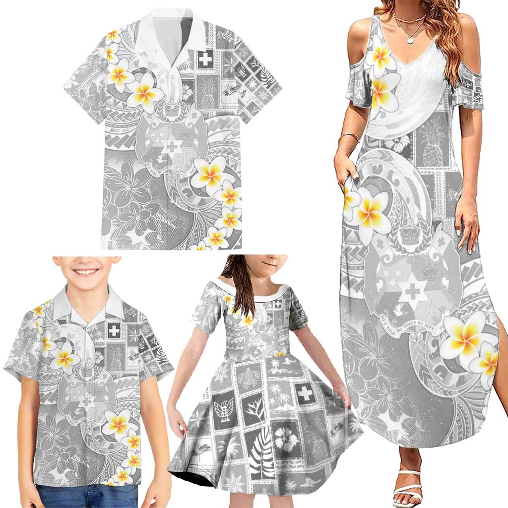 Tonga Christmas Family Matching Summer Maxi Dress and Hawaiian Shirt Kilisimasi Fiefia Retro Style White LT05 - Polynesian Pride