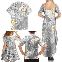 Tonga Christmas Family Matching Summer Maxi Dress and Hawaiian Shirt Kilisimasi Fiefia Retro Style White LT05 - Polynesian Pride