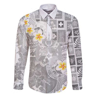 Tonga Christmas Family Matching Summer Maxi Dress and Hawaiian Shirt Kilisimasi Fiefia Retro Style White LT05 Dad's Shirt - Long Sleeve White - Polynesian Pride
