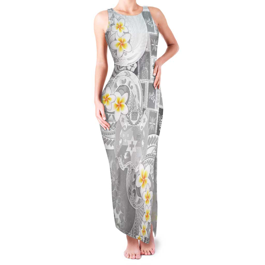 Tonga Christmas Family Matching Tank Maxi Dress and Hawaiian Shirt Kilisimasi Fiefia Retro Style White LT05 Mom's Dress White - Polynesian Pride