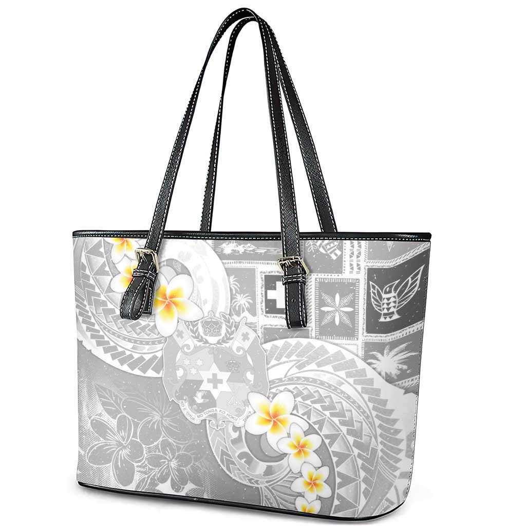 Tonga Christmas Leather Tote Bag Kilisimasi Fiefia Retro Style White LT05 - Polynesian Pride