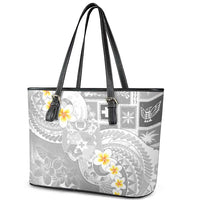 Tonga Christmas Leather Tote Bag Kilisimasi Fiefia Retro Style White LT05 - Polynesian Pride