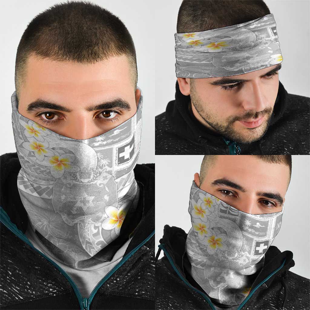 Tonga Christmas Neck Gaiter Kilisimasi Fiefia Retro Style White - Polynesian Pride