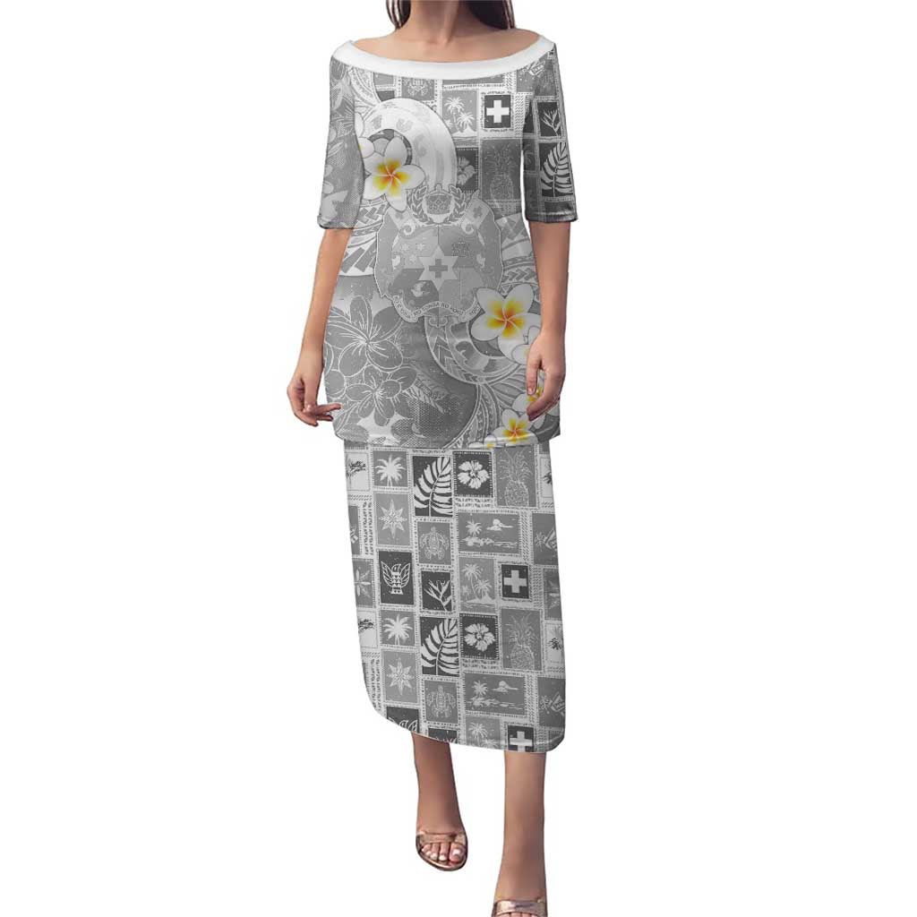 Tonga Christmas Puletasi Kilisimasi Fiefia Retro Style White LT05 Long Dress White - Polynesian Pride