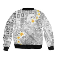 Tonga Christmas Sleeve Zip Bomber Jacket Kilisimasi Fiefia Retro Style White LT05 - Polynesian Pride