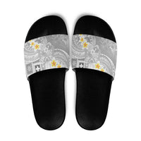 Tonga Christmas Slide Sandals Kilisimasi Fiefia Retro Style White - Polynesian Pride