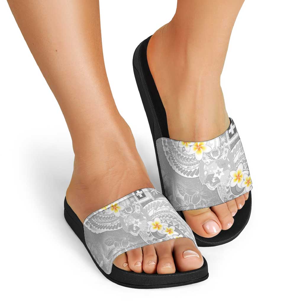 Tonga Christmas Slide Sandals Kilisimasi Fiefia Retro Style White - Polynesian Pride
