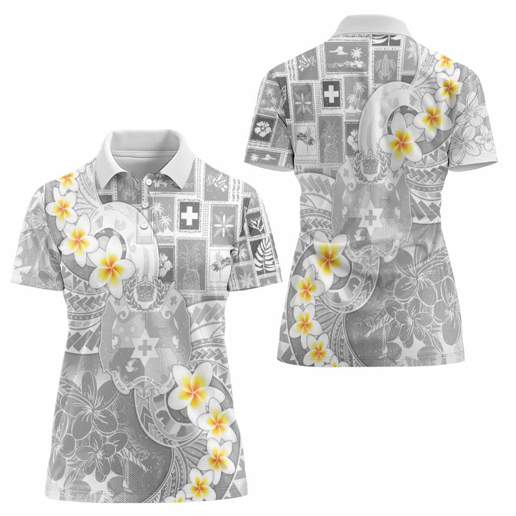 Tonga Christmas Women Polo Shirt Kilisimasi Fiefia Retro Style White - Polynesian Pride