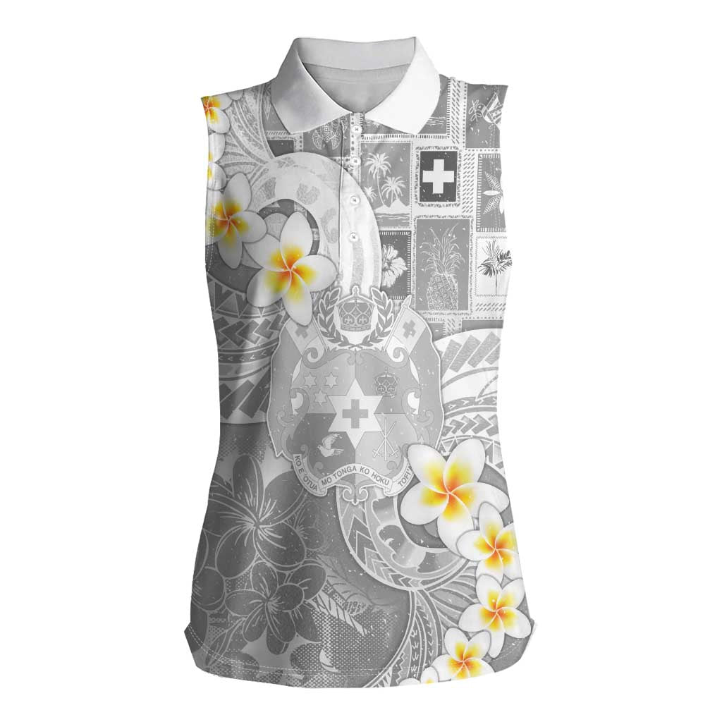 Tonga Christmas Women Sleeveless Polo Shirt Kilisimasi Fiefia Retro Style White LT05 Female White - Polynesian Pride