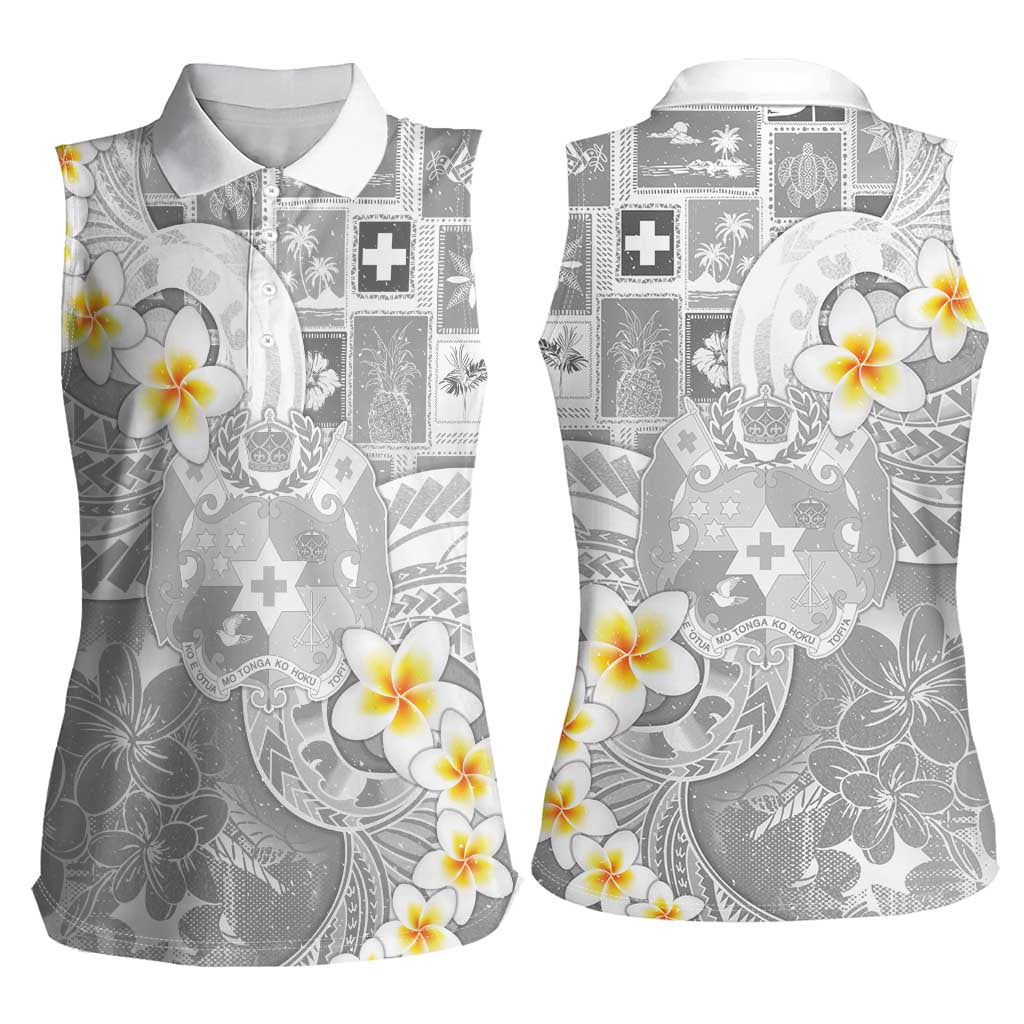 Tonga Christmas Women Sleeveless Polo Shirt Kilisimasi Fiefia Retro Style White LT05 - Polynesian Pride