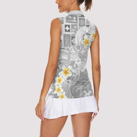 Tonga Christmas Women Sleeveless Polo Shirt Kilisimasi Fiefia Retro Style White LT05 - Polynesian Pride
