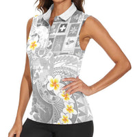Tonga Christmas Women Sleeveless Polo Shirt Kilisimasi Fiefia Retro Style White LT05 - Polynesian Pride