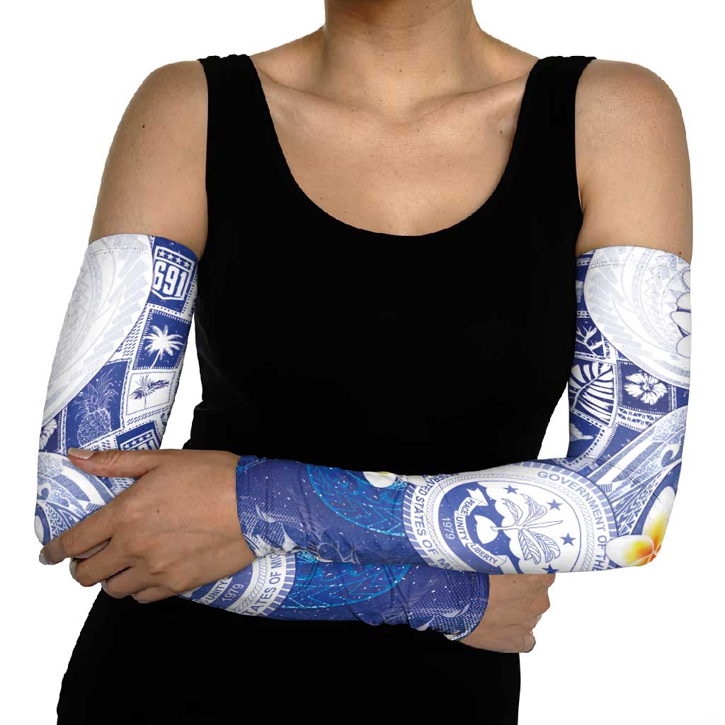 Federated States Of Micronesia Christmas Arm Sleeves Retro Style Bright Version LT05 - Polynesian Pride
