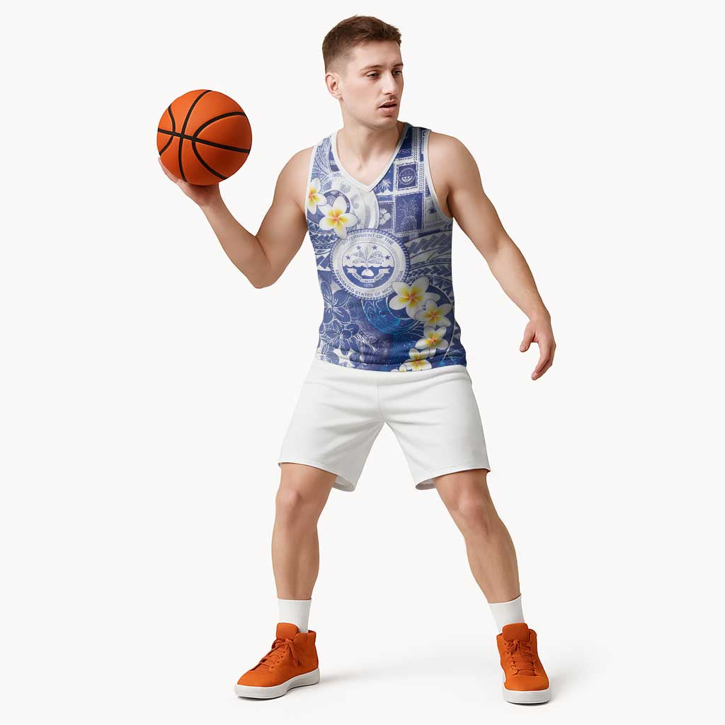 Federated States Of Micronesia Christmas Basketball Jersey Retro Style Bright Version - Polynesian Pride