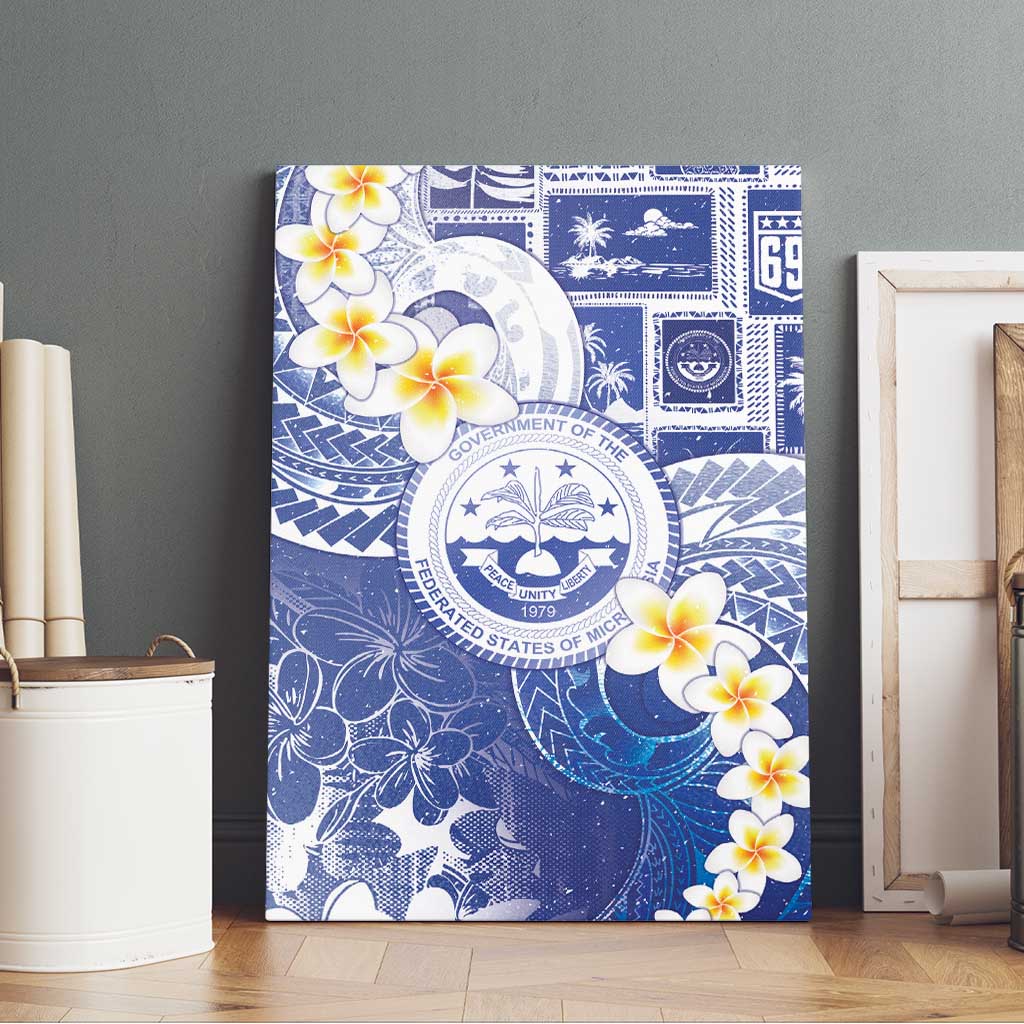 Federated States Of Micronesia Christmas Canvas Wall Art Retro Style Bright Version - Polynesian Pride