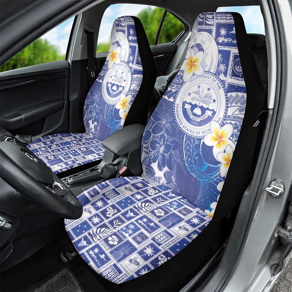 Federated States Of Micronesia Christmas Car Seat Cover Retro Style Bright Version - Polynesian Pride
