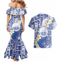 Federated States Of Micronesia Christmas Couples Matching Mermaid Dress and Hawaiian Shirt Retro Style Bright Version LT05 - Polynesian Pride