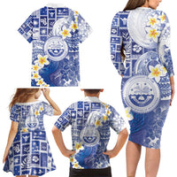 Federated States Of Micronesia Christmas Family Matching Long Sleeve Bodycon Dress and Hawaiian Shirt Retro Style Bright Version LT05 - Polynesian Pride