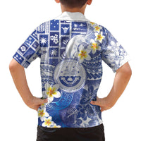 Federated States Of Micronesia Christmas Family Matching Off The Shoulder Long Sleeve Dress and Hawaiian Shirt Retro Style Bright Version LT05 - Polynesian Pride
