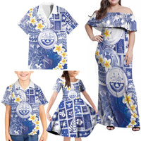Federated States Of Micronesia Christmas Family Matching Off Shoulder Maxi Dress and Hawaiian Shirt Retro Style Bright Version LT05 - Polynesian Pride