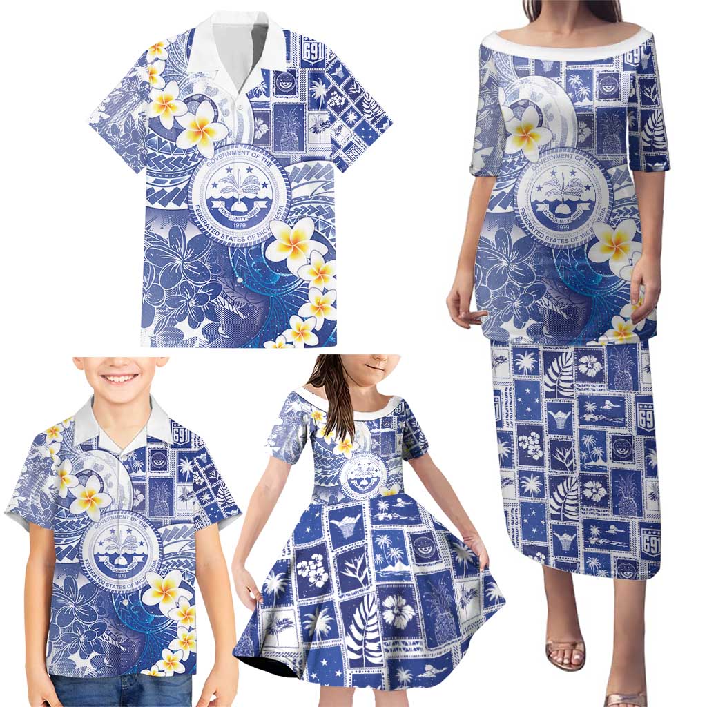 Federated States Of Micronesia Christmas Family Matching Puletasi and Hawaiian Shirt Retro Style Bright Version LT05 - Polynesian Pride