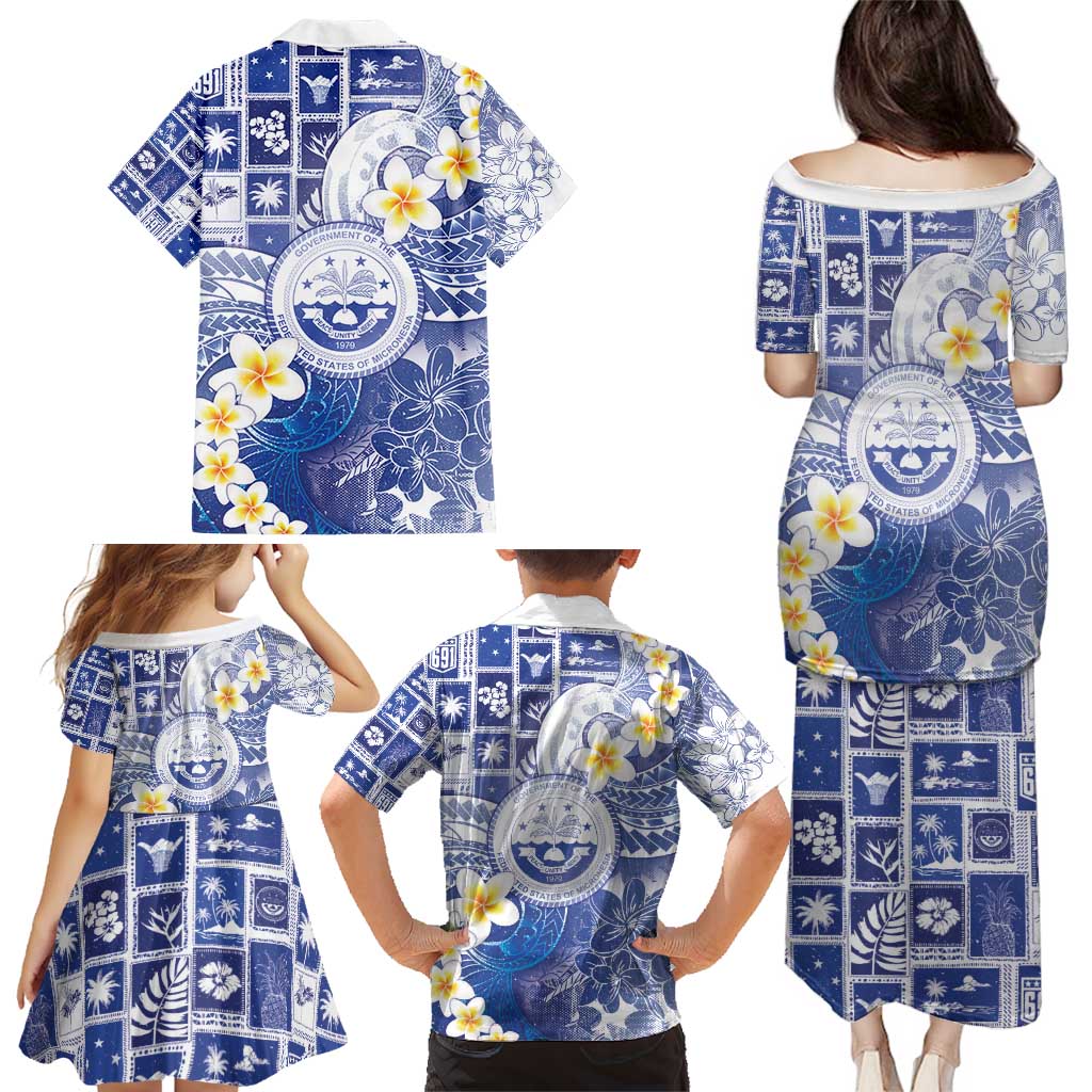 Federated States Of Micronesia Christmas Family Matching Puletasi and Hawaiian Shirt Retro Style Bright Version LT05 - Polynesian Pride